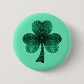 Badge Rond 5 Cm Emerald Green Sparkles Shamrock Clover turquoise (Devant)