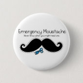 Badge Rond 5 Cm Emergency moustache (Devant)