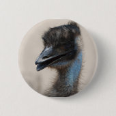 Badge Rond 5 Cm Émeu bleu (Devant)