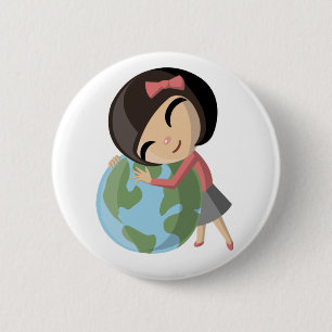 Badge Rond 5 Cm Emily aime la terre