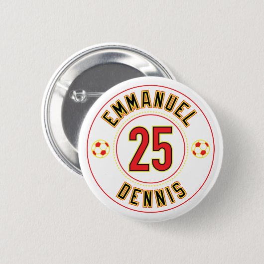 Badge Rond 5 Cm Emmanuel Dennis 25 (Devant & derrière)