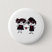 Badge Rond 5 Cm Emo dans l'amour (Devant)