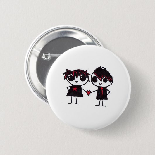 Badge Rond 5 Cm Emo dans l'amour (Devant & derrière)