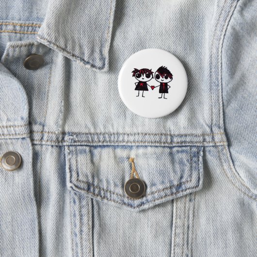 Badge Rond 5 Cm Emo dans l'amour (En situation)