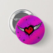 Badge Rond 5 Cm emo heart button (Devant & derrière)