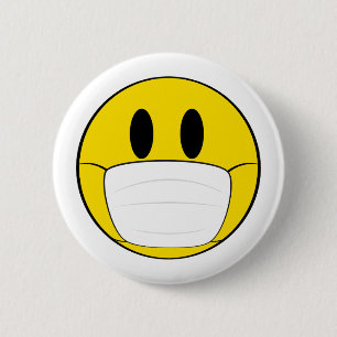 Badge Rond 5 Cm Emoji au masque illustré