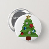 Badge Rond 5 Cm emoji christmas tree (Devant & derrière)