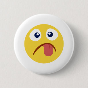 Badge Rond 5 Cm Emoji de langue coincée