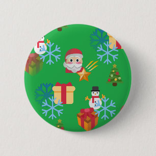 Badge Rond 5 Cm emoji de noël