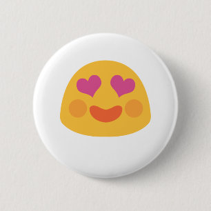 Badge Rond 5 Cm Emoji des yeux du coeur