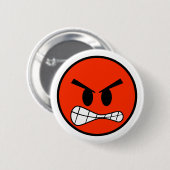 Badge Rond 5 Cm Emoji du visage rouge en colère (Devant & derrière)