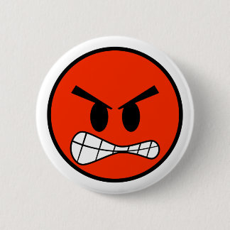 Badge Rond 5 Cm Emoji du visage rouge en colère