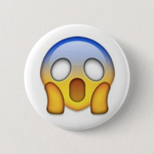 Badge Rond 5 Cm Emoji effrayé