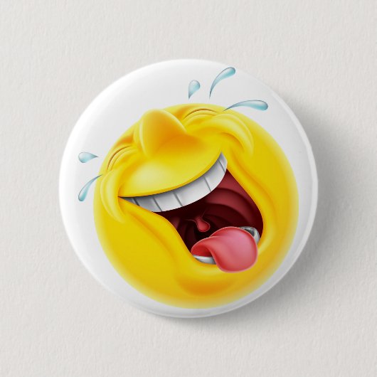 Badge Rond 5 Cm Emoji Emoticon riant (Devant)