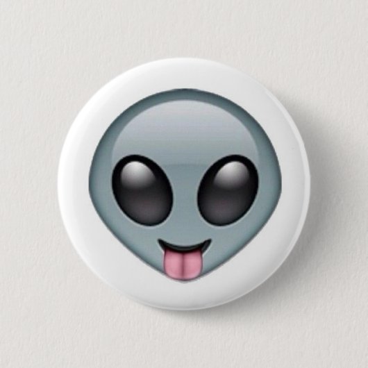 Badge Rond 5 Cm Emoji étranger idiot (Devant)