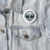 Badge Rond 5 Cm Emoji étranger idiot (En situation)