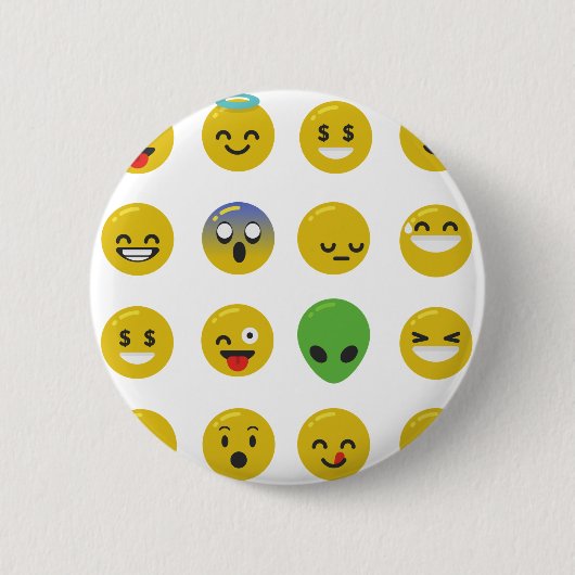 Badge Rond 5 Cm Emoji happy face (Devant)