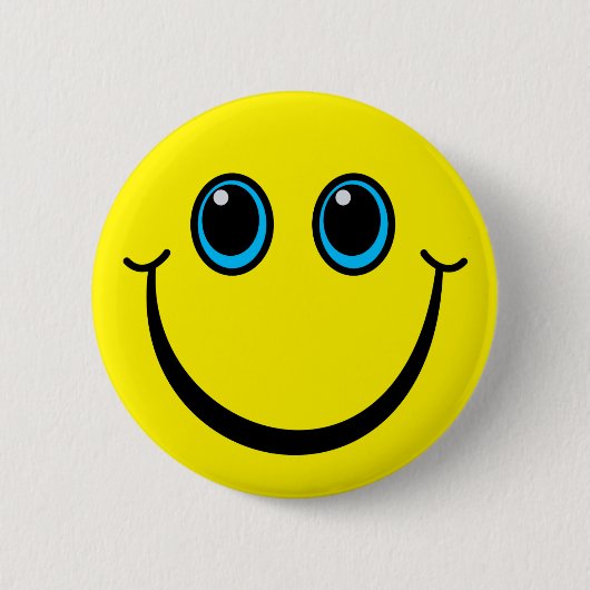 Badge Rond 5 Cm Emoji jaune heureux font face (Devant)