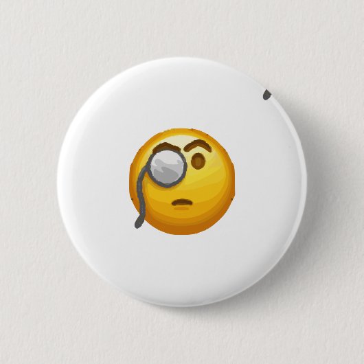 Badge Rond 5 Cm emoji monocle (Devant)