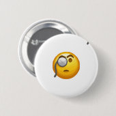 Badge Rond 5 Cm emoji monocle (Devant & derrière)