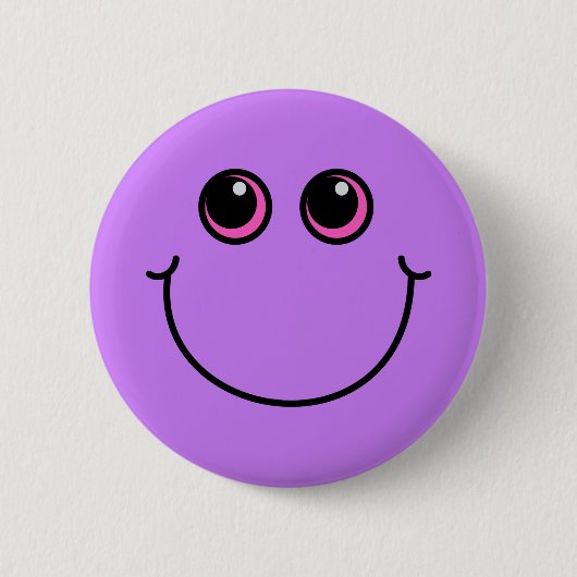 Badge Rond 5 Cm Emoji pourpre de sourire font face (Devant)