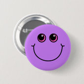 Badge Rond 5 Cm Emoji pourpre de sourire font face (Devant & derrière)