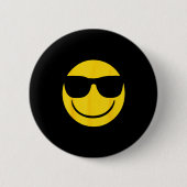Badge Rond 5 Cm Emoji Retro Sungles Yellow Smile Face (Devant)