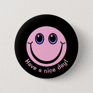 Badge Rond 5 Cm Emoji rose font face ont un beau jour
