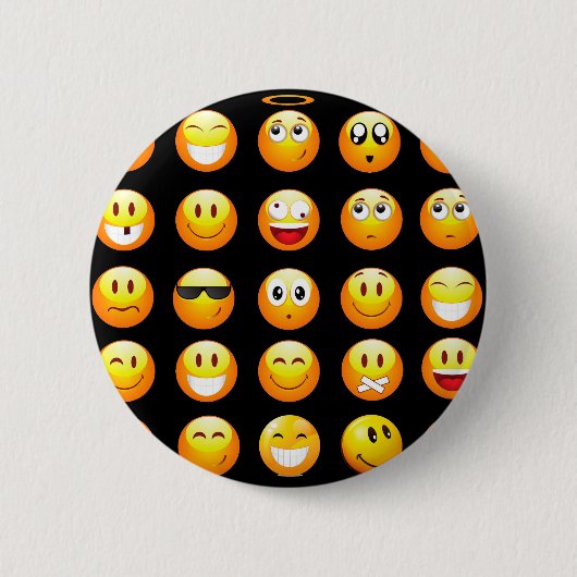Badge Rond 5 Cm emojis noir (Devant)