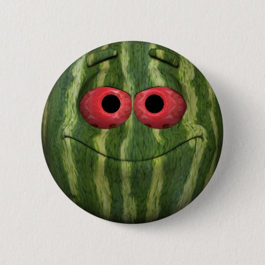 Badge Rond 5 Cm Emoticon de pastèque (Devant)