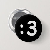 Badge Rond 5 Cm Emoticon face chat : 3 boutons (Devant & derrière)
