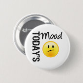 Badge Rond 5 Cm Émoticône d'aujourd'hui d'humeur déçue (Devant & derrière)