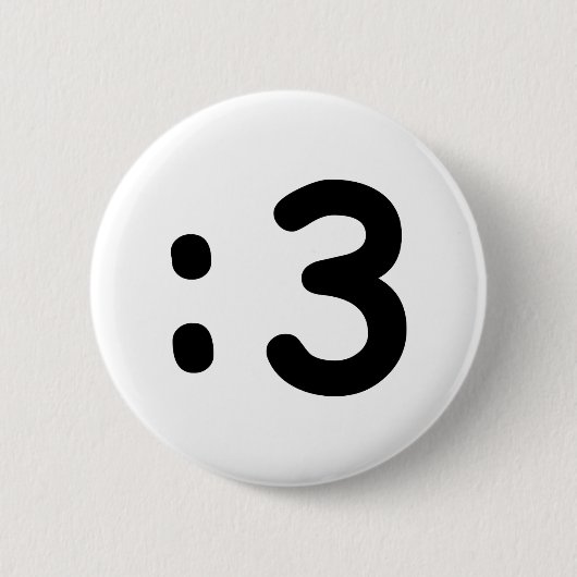 Badge Rond 5 Cm Émoticône face chat : 3 (Devant)