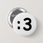 Badge Rond 5 Cm Émoticône face chat : 3 (Devant & derrière)