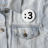 Badge Rond 5 Cm Émoticône face chat : 3 (En situation)