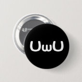 Badge Rond 5 Cm Émoticône heureuse de visage d'Anime d'UwU (Devant & derrière)