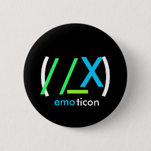 Badge Rond 5 Cm émoticône (//_X)