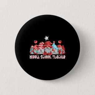 Badge Rond 5 Cm Emploi D'Enseignant Du Moyen-Âge Noël Gnome Ck To 