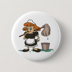 Badge Rond 5 Cm Employé de ménage