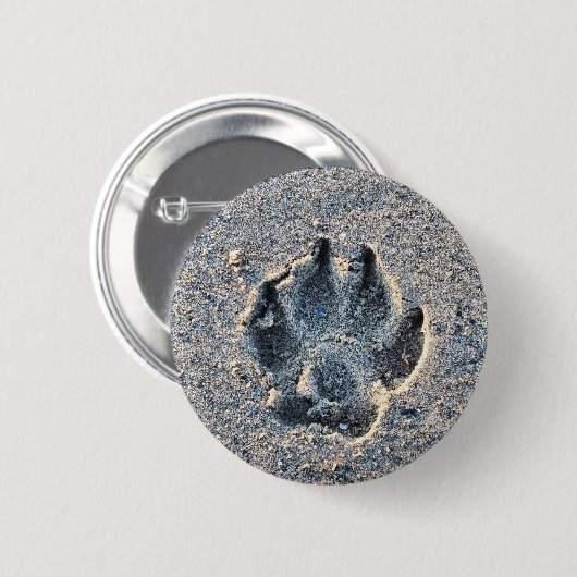 BADGE ROND 5 CM EMPREINTE DANS LE SABLE (Devant & derrière)