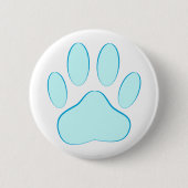 Badge Rond 5 Cm Empreinte de chien bleu bébé (Devant)