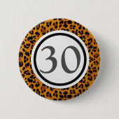 Badge Rond 5 Cm Empreinte de léopard (Devant)