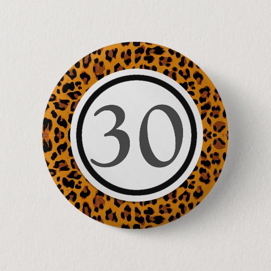 Badge Rond 5 Cm Empreinte de léopard (Devant)