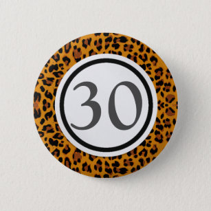 Badge Rond 5 Cm Empreinte de léopard