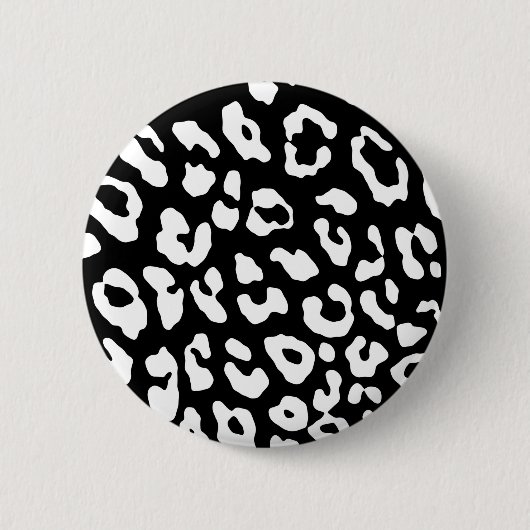 Badge Rond 5 Cm Empreinte de léopard noir blanc (Devant)