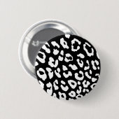 Badge Rond 5 Cm Empreinte de léopard noir blanc (Devant & derrière)