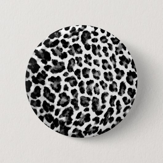 Badge Rond 5 Cm Empreinte de léopard noir et blanc (Devant)