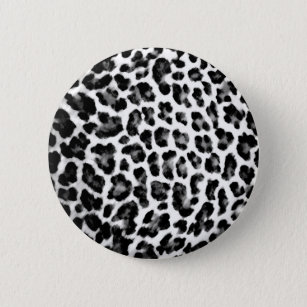 Badge Rond 5 Cm Empreinte de léopard noir et blanc