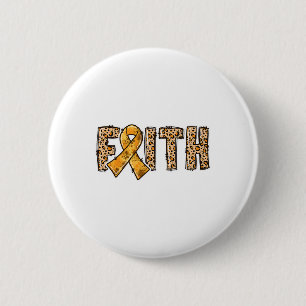 Badge Rond 5 Cm Empreinte de léopard Orange Ribbon Faith Crps Sens