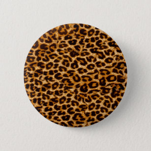 Badge Rond 5 Cm Empreinte de léopard, papier guépard, rose, girly